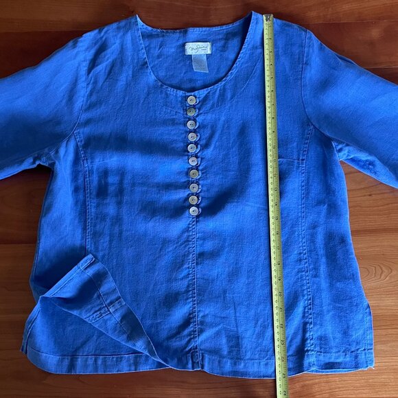 Women's 100% Linen Lilac 3/4 Sleeve Pullover Top (S) - Picture 8 of 12